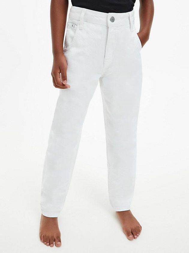 Calvin Klein USA Coated Barrel Leg Girls Jeans White 7182065-TL